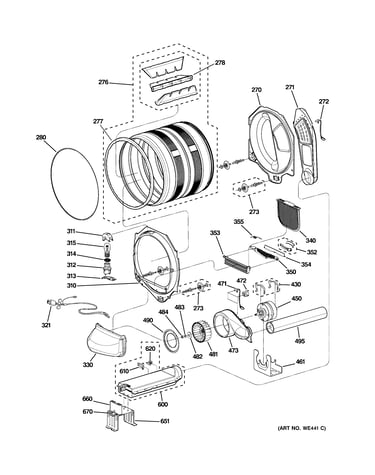 Drum, blower & motor