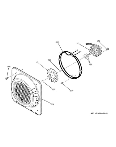 Lower oven convection fan
