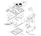 GE JSP39DN3BB control panel & cooktop diagram