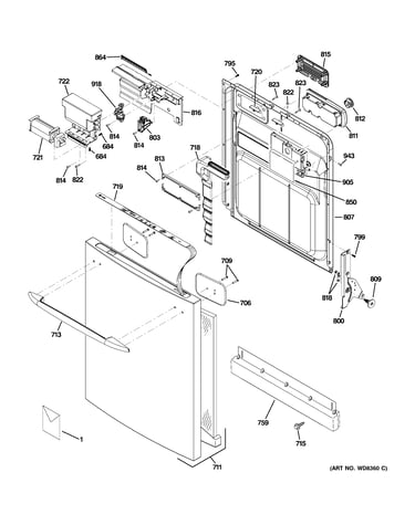 Escutcheon & door assembly