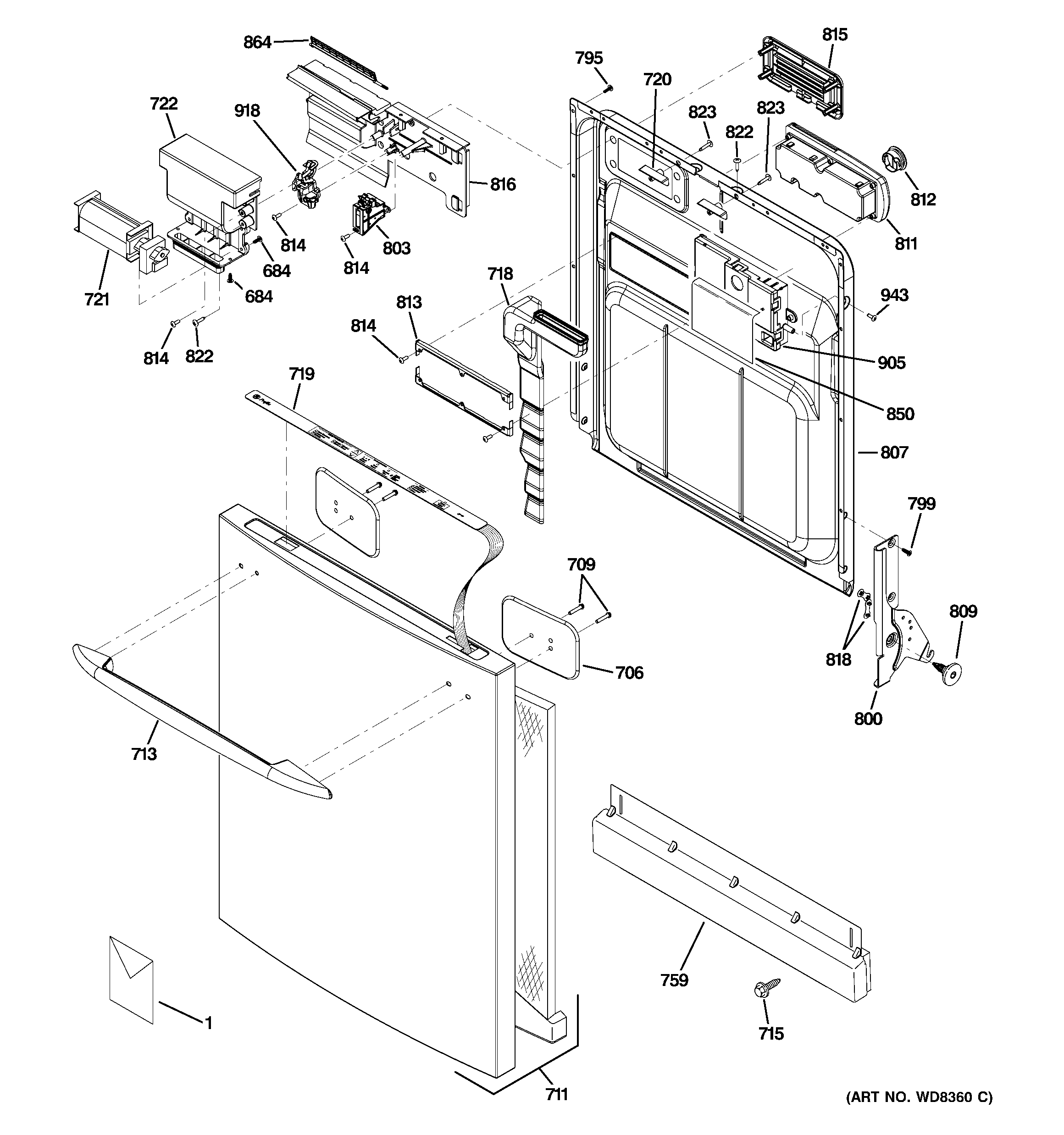 Escutcheon & door assembly