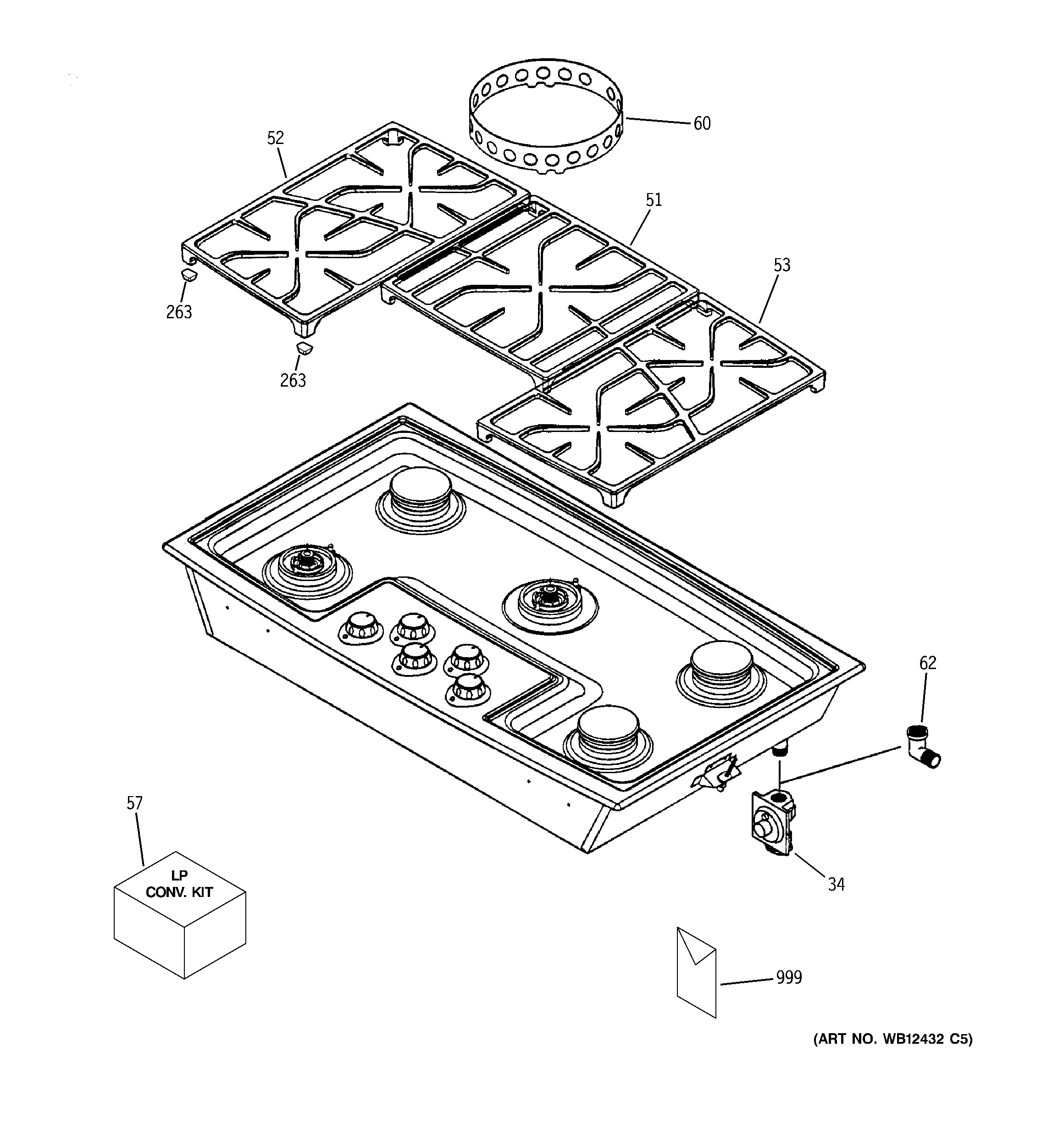 Cooktop appearance parts