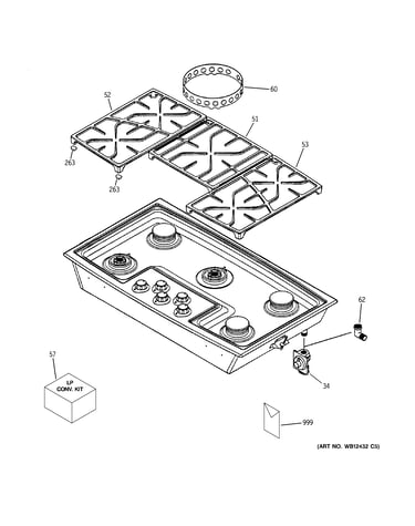 Cooktop appearance parts