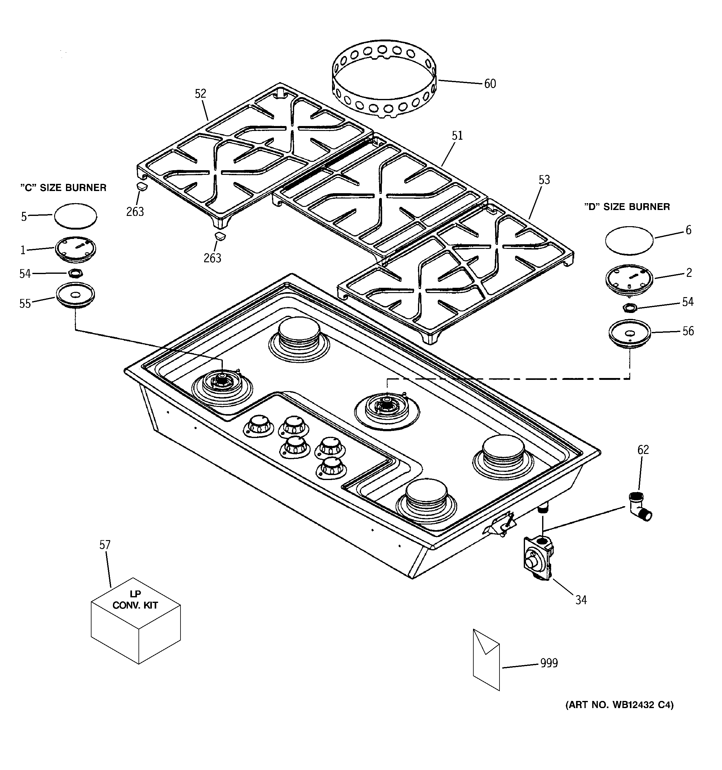 Cooktop appearance parts