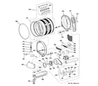 GE DPGT650EH0WW drum, motor & blower diagram