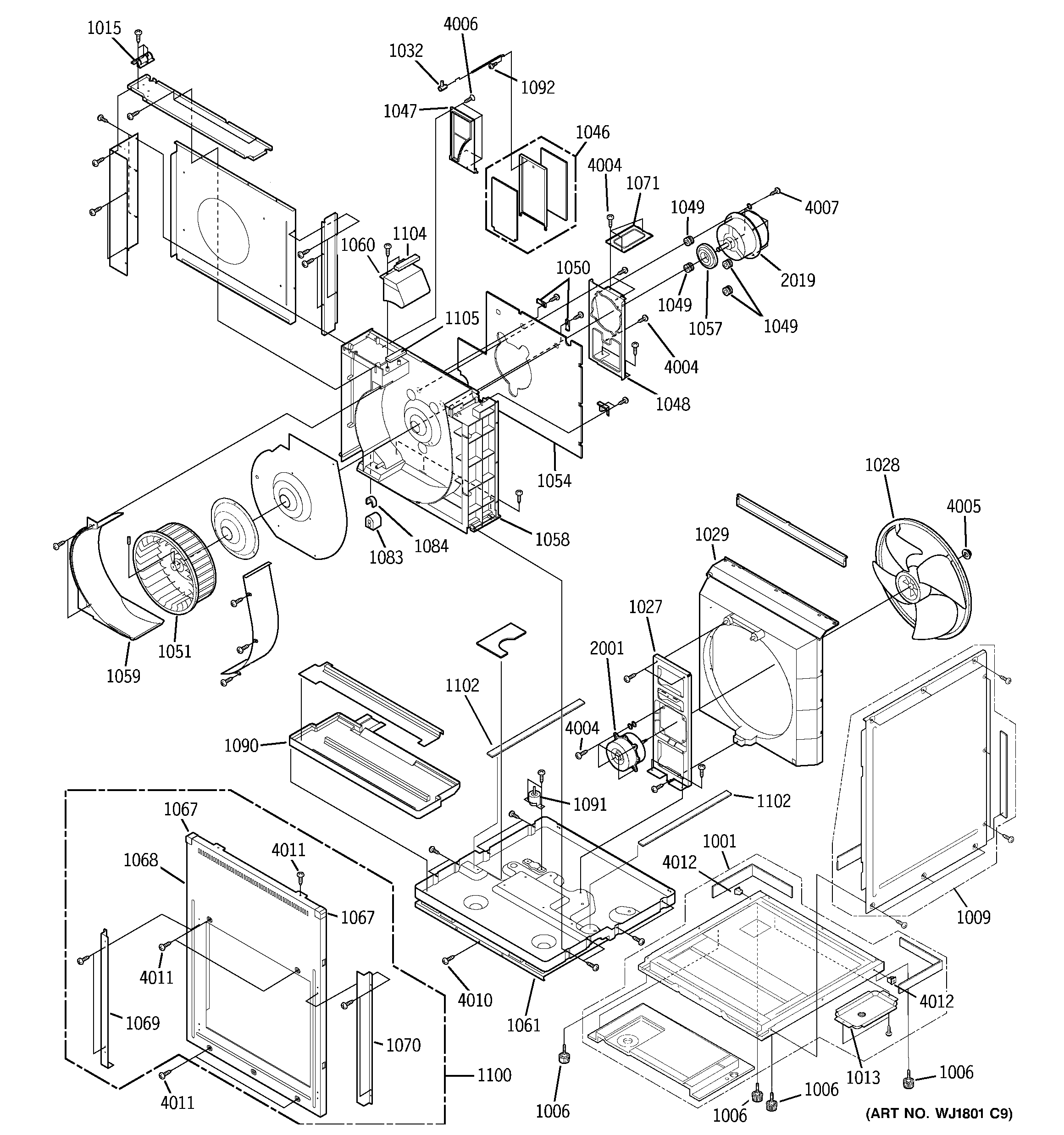 Motor, heater & base pan parts