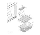 GE GBSL0HCXFRLS freezer shelves diagram