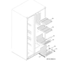 GE PSS26LGRCWW freezer shelves diagram