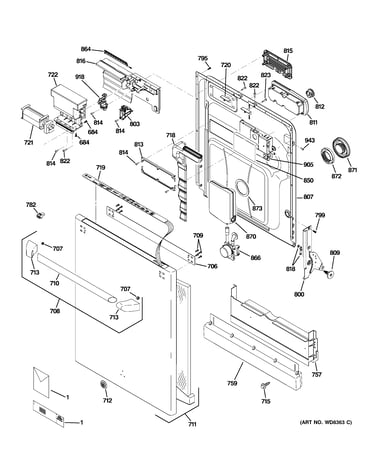 Escutcheon & door assembly