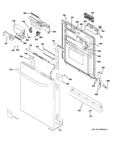 Escutcheon & door assembly