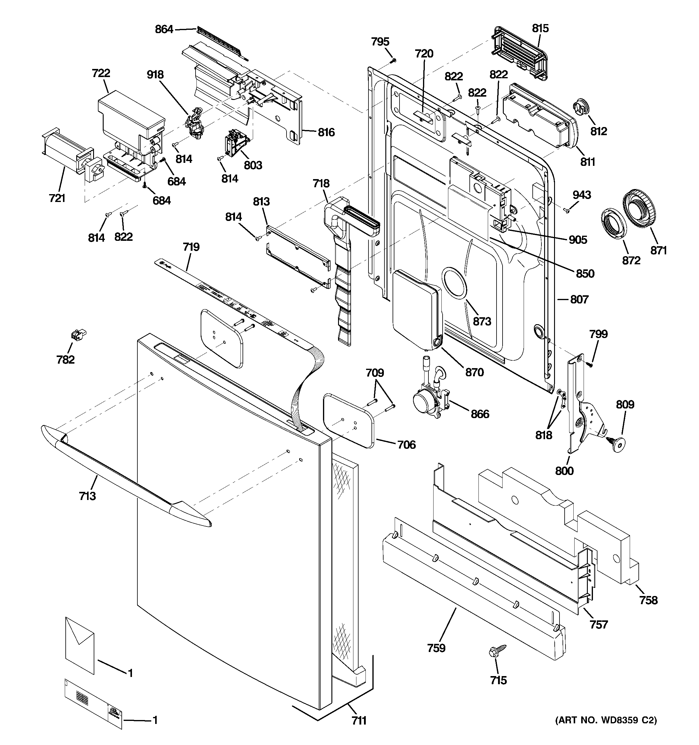 Escutcheon & door assembly