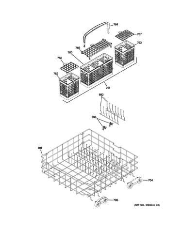 Lower rack assembly