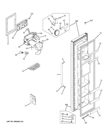 Freezer door