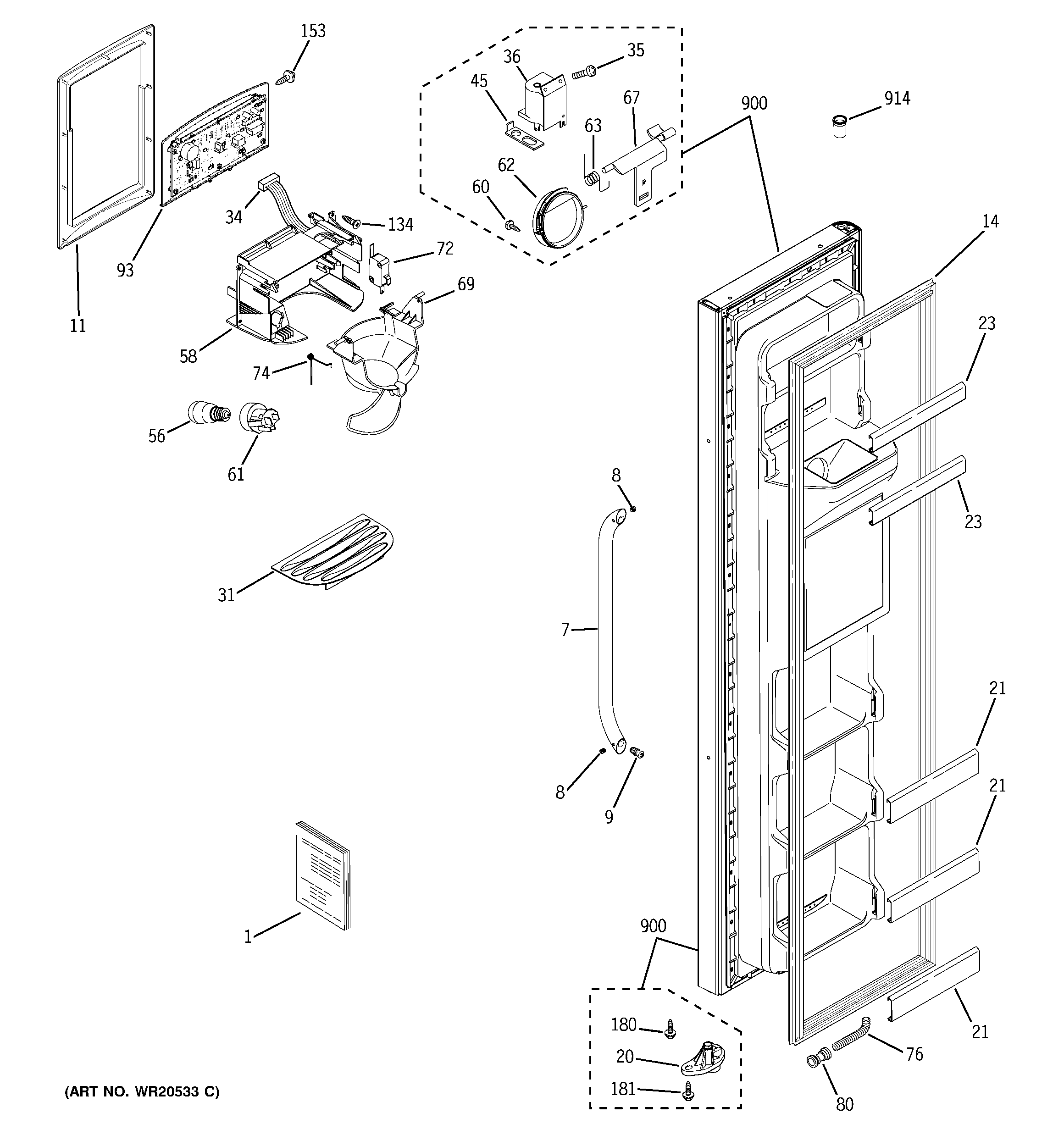 Freezer door