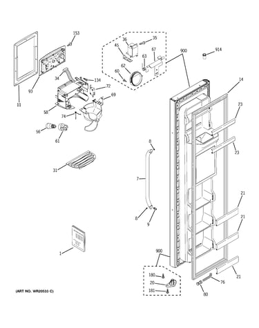Freezer door