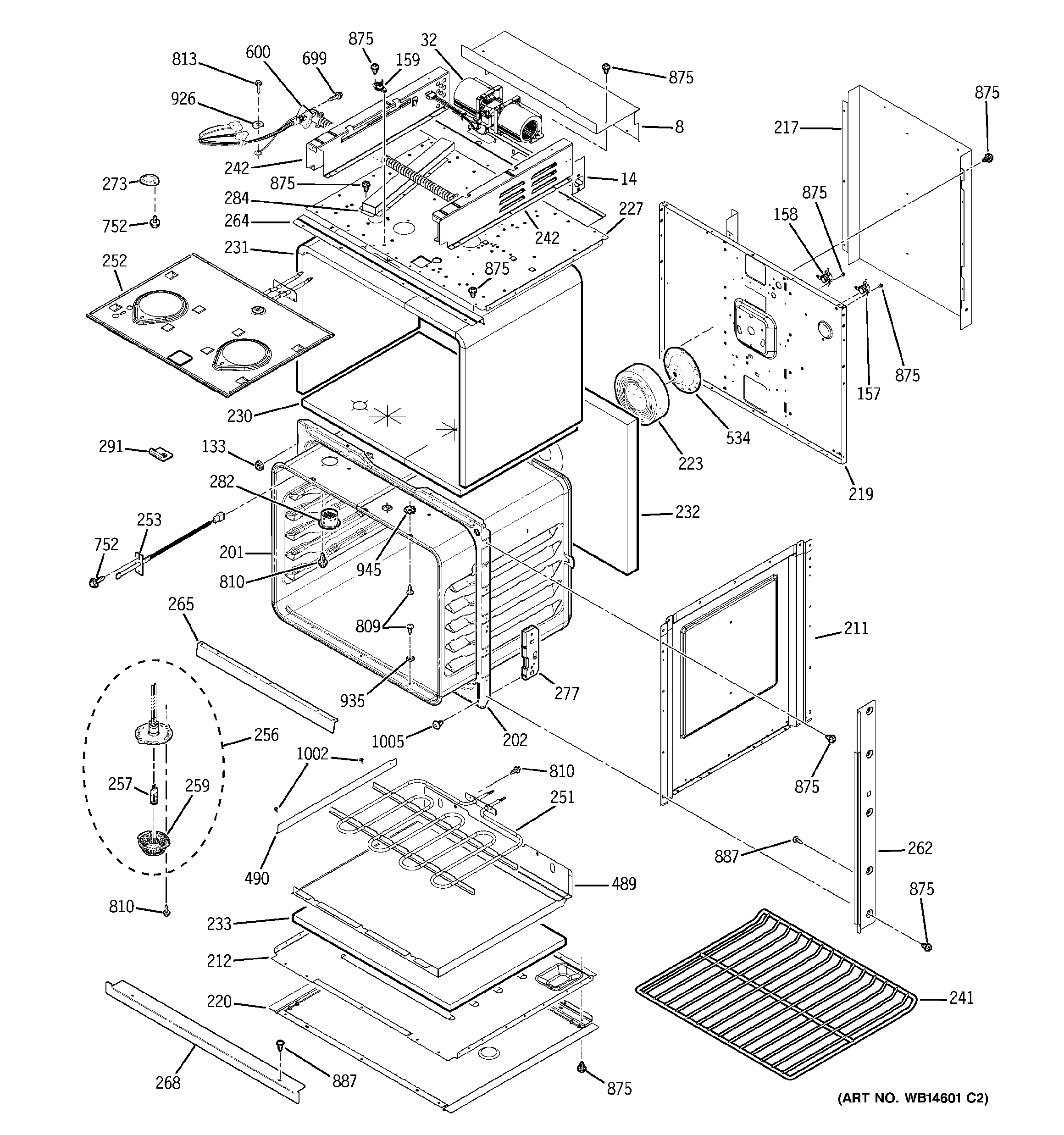 BODY WITH MICROWAVE SUPPORT