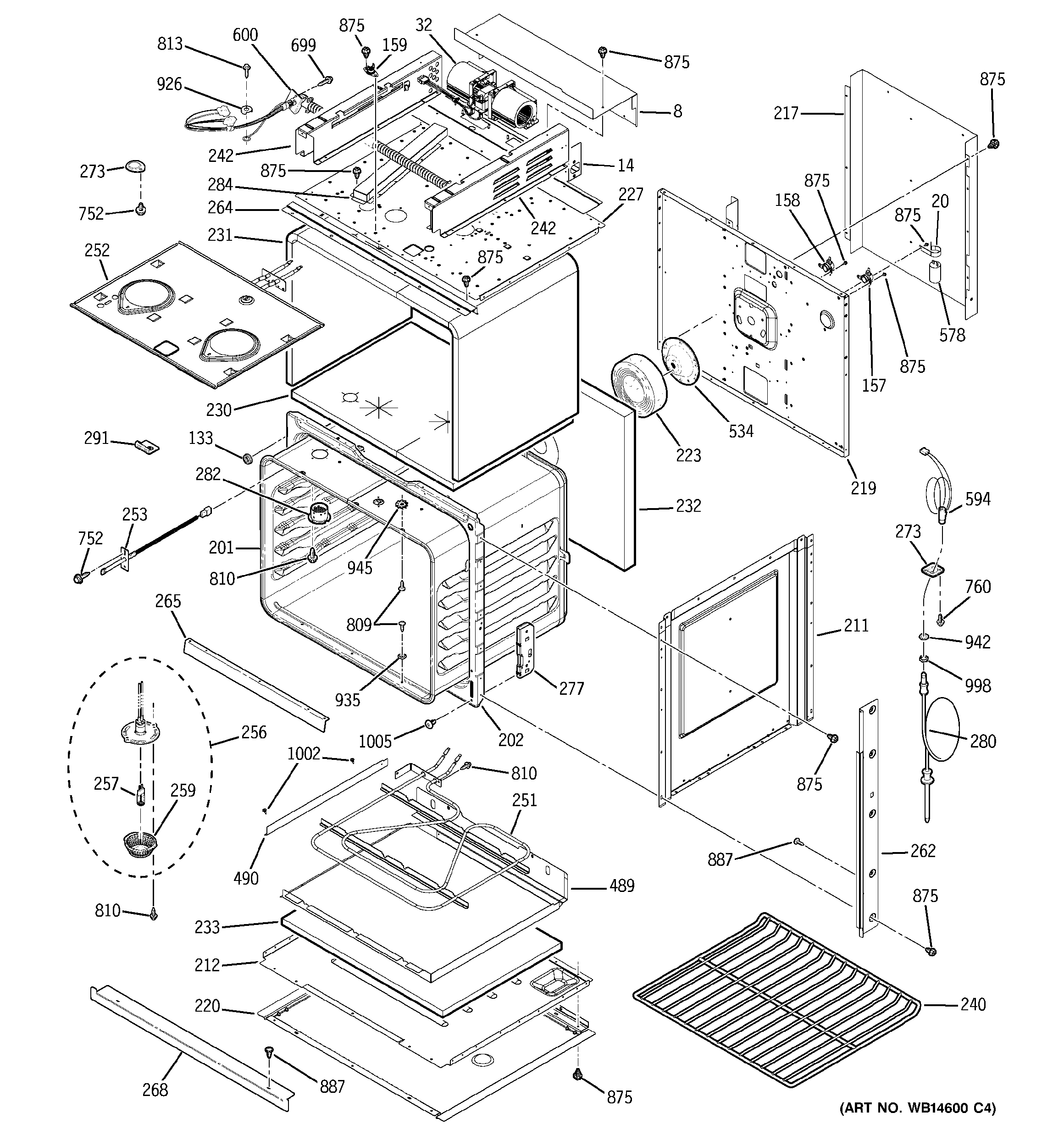 BODY WITH MICROWAVE SUPPORT