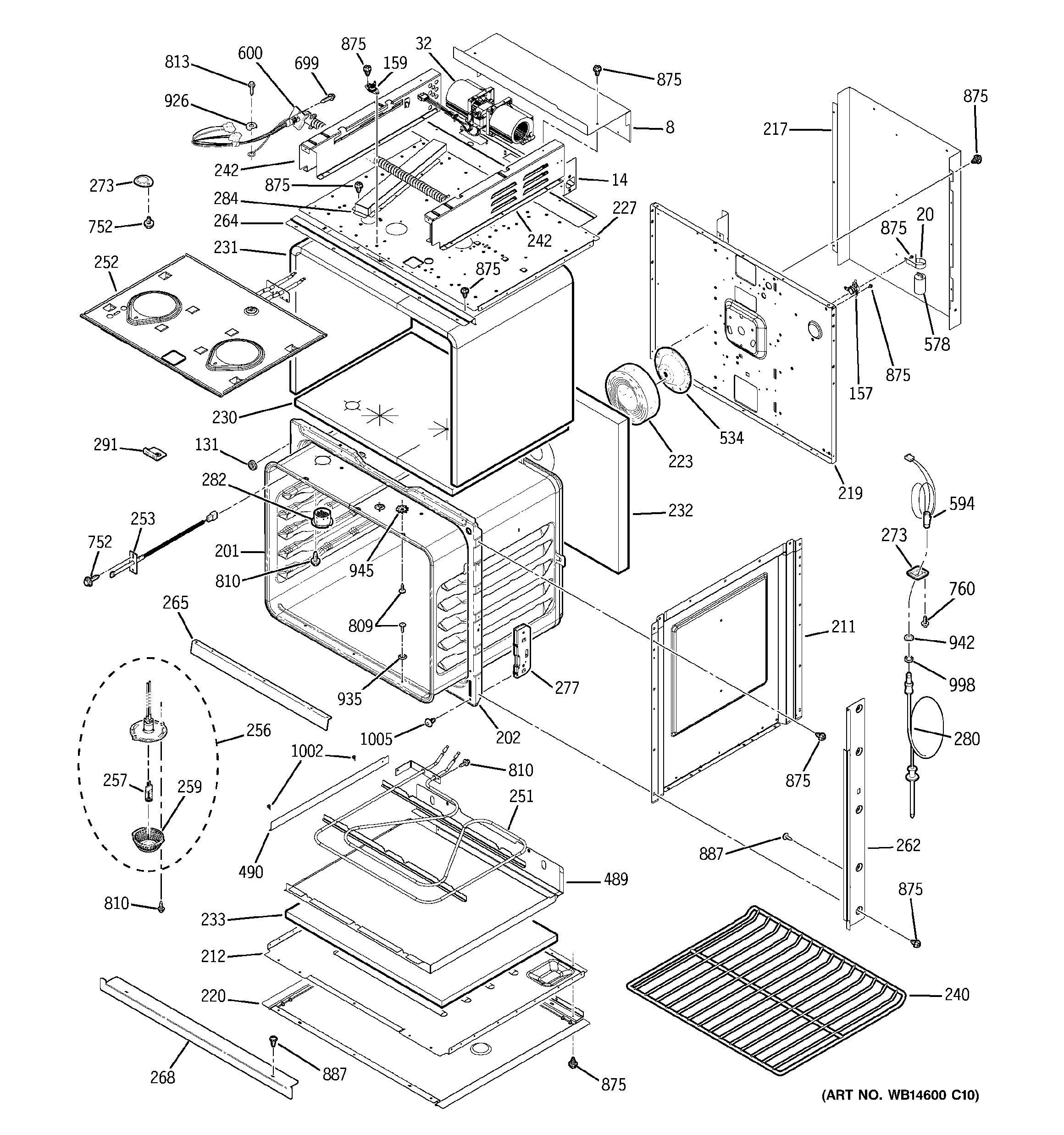 BODY WITH MICROWAVE SUPPORT