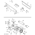 GE DBXR463EG0WW backsplash, blower & motor assembly diagram