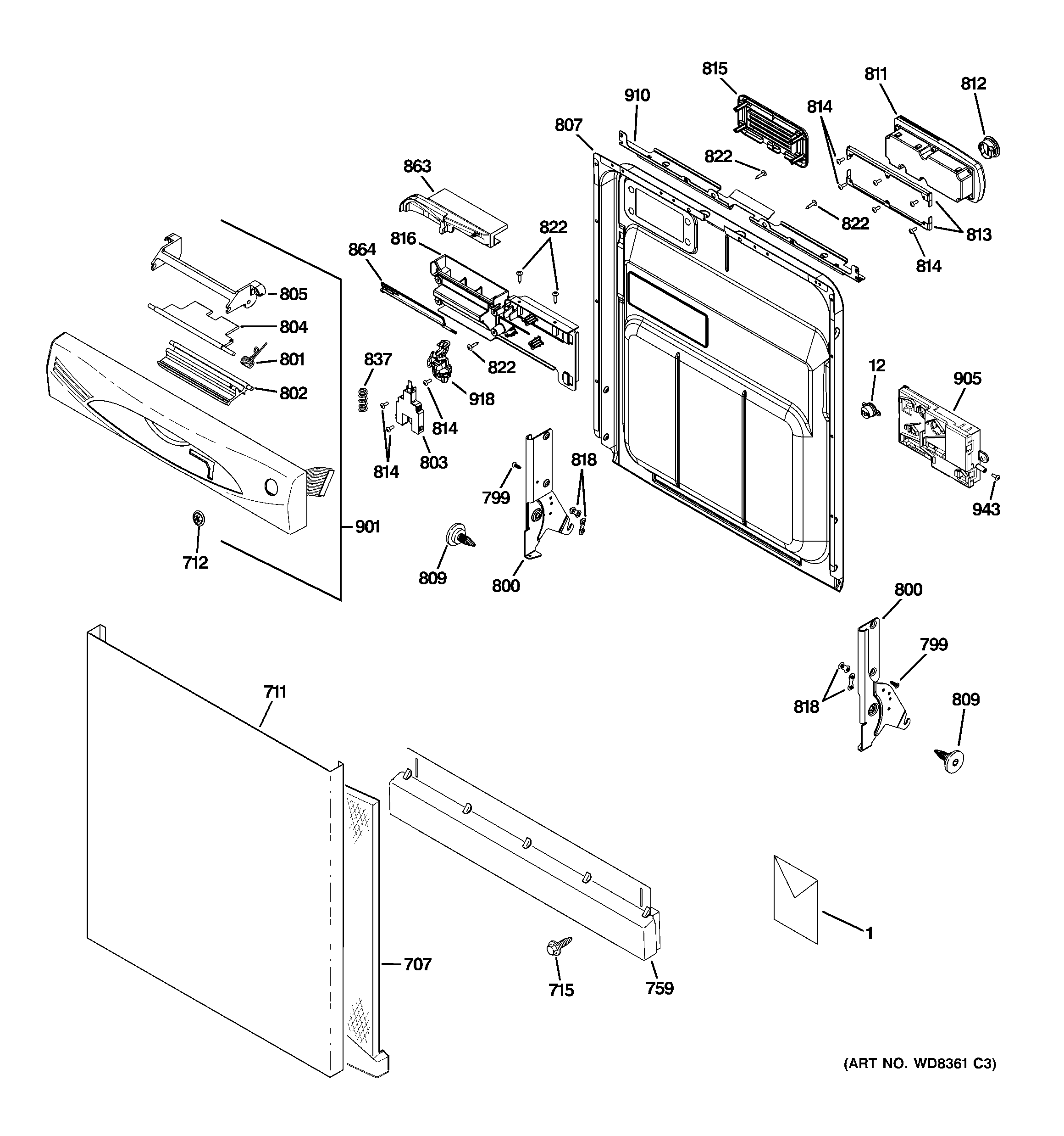 Escutcheon & door assembly