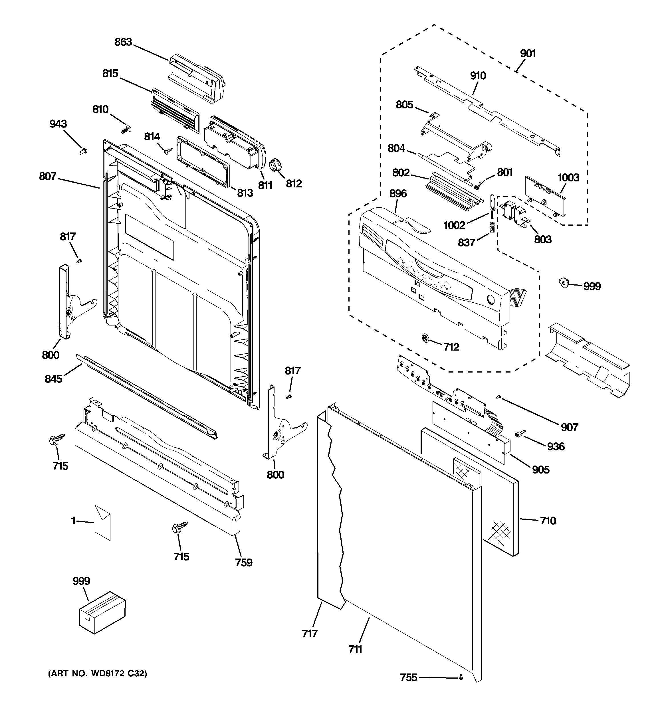 Escutcheon & door assembly
