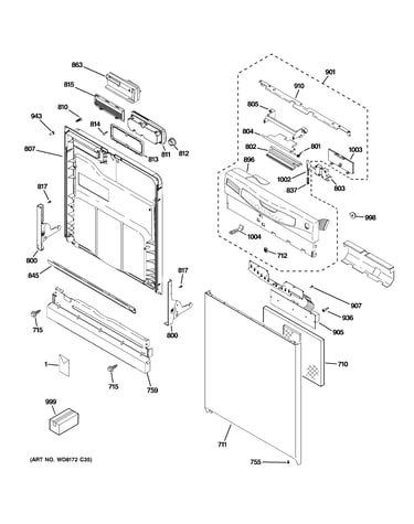 Escutcheon & door assembly