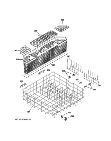 Lower rack assembly
