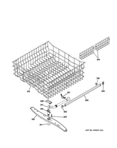 Upper rack assembly