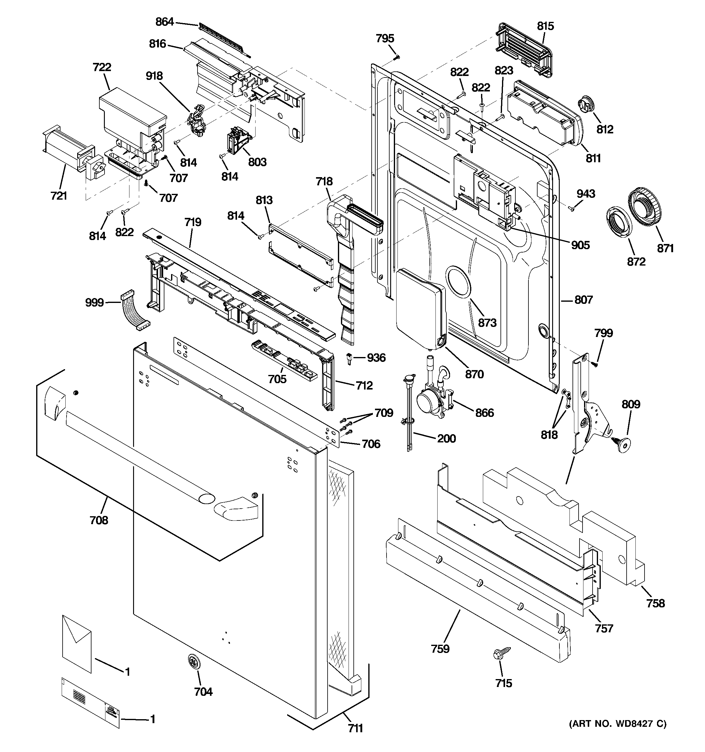 Escutcheon & door assembly