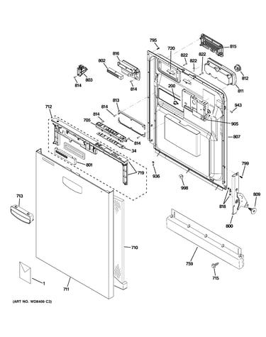 Escutcheon & door assembly