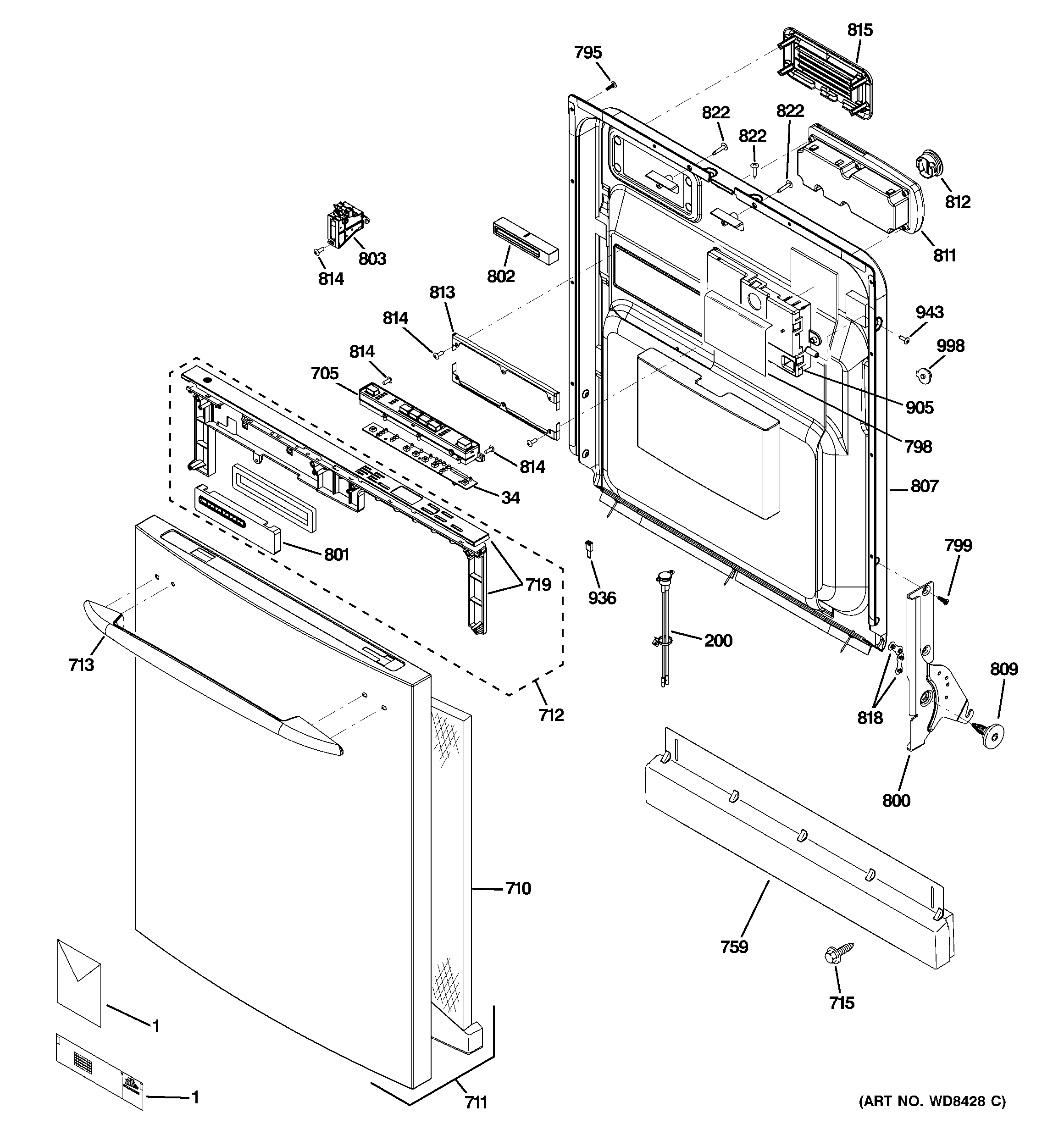 Escutcheon & door assembly