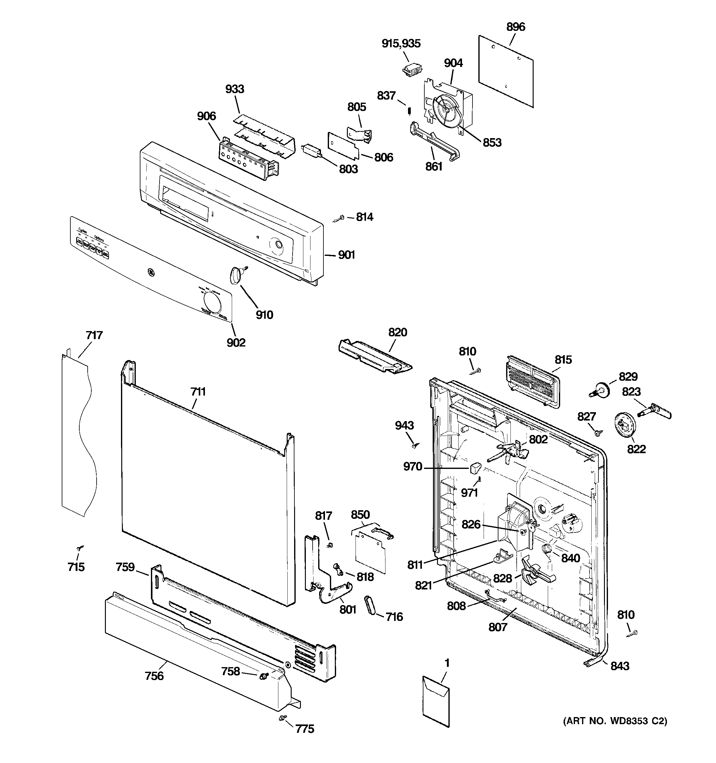Escutcheon & door assembly
