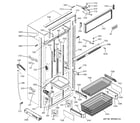 GE ZIC360NXARH freezer section, trim & components diagram