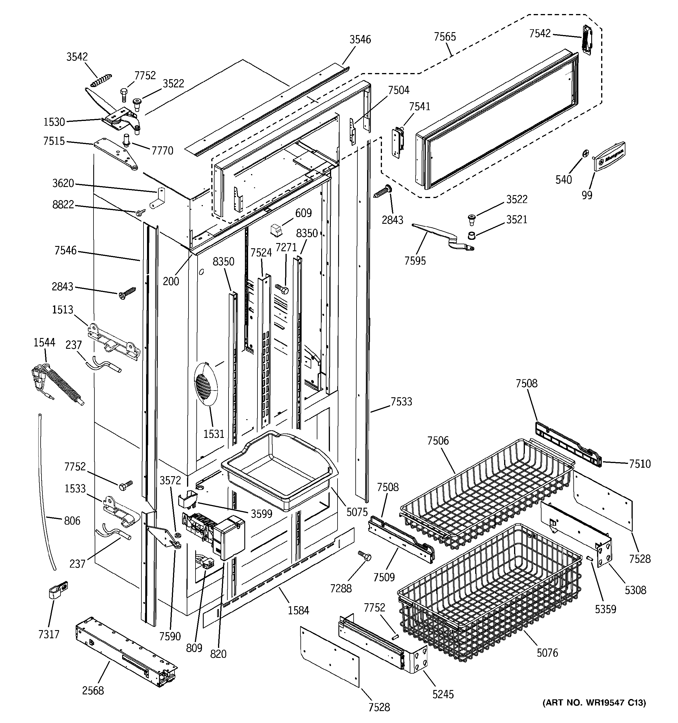 FREEZER SECTION, TRIM & COMPONENTS