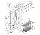 GE ZICP360NXALH freezer section, trim & components diagram