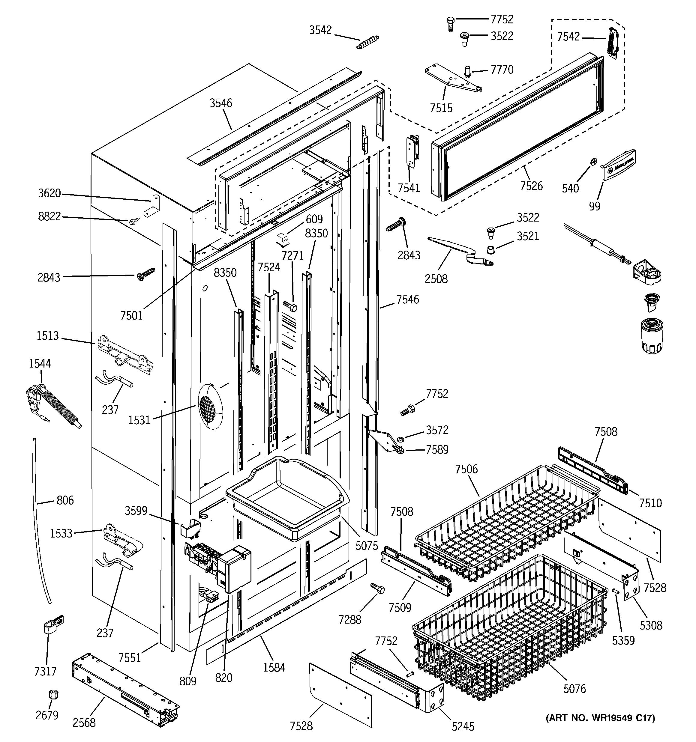 FREEZER SECTION, TRIM & COMPONENTS