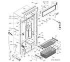 GE ZICP360NXARH freezer section, trim & components diagram
