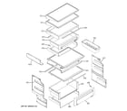 GE ZSEB480NYB fresh food shelves diagram