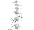 GE RCA24VGBBFSS freezer shelves diagram