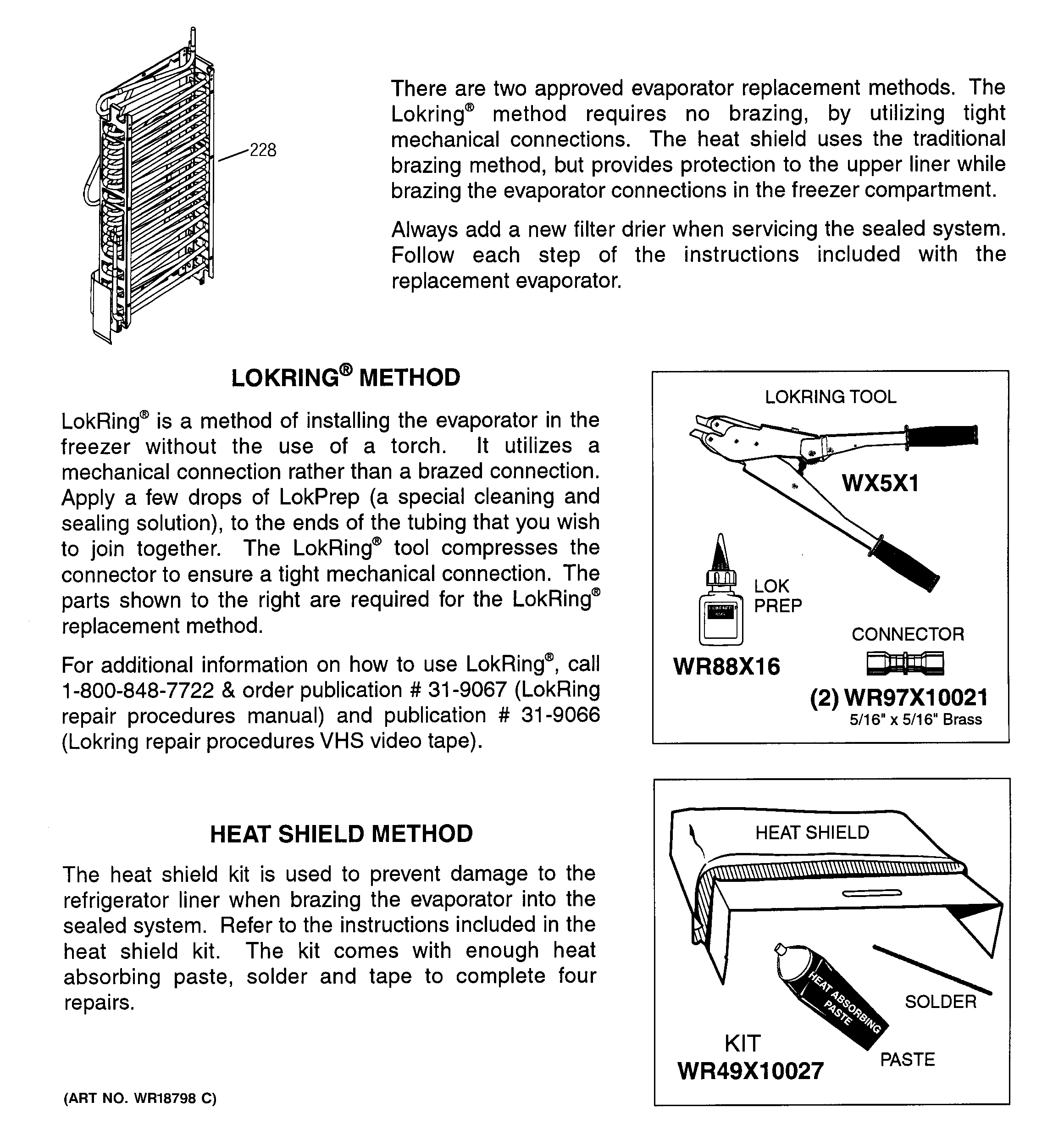 Evaporator instructions