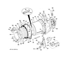 GE GCVH6800J5MR tub & motor diagram