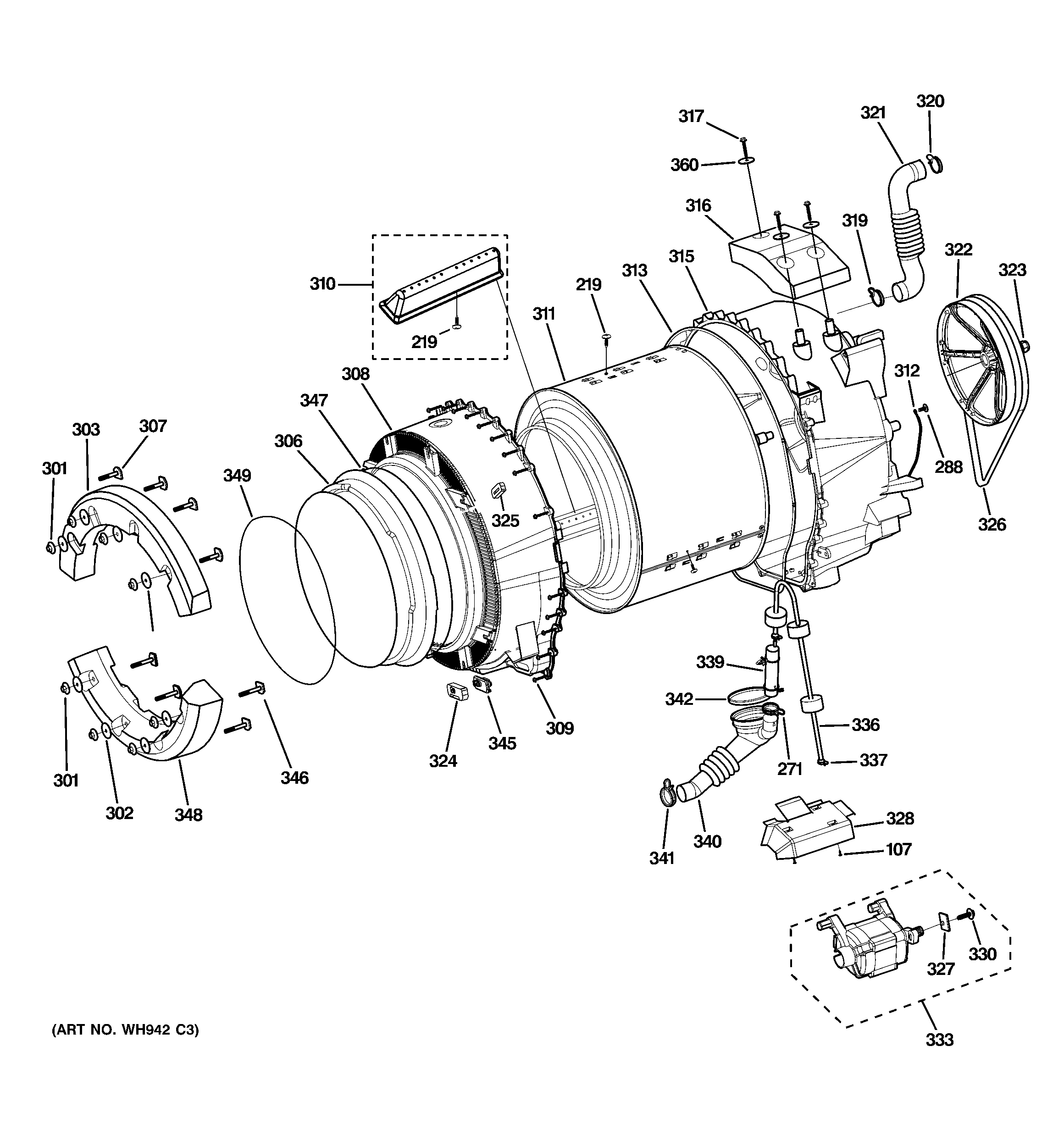 Tub & motor