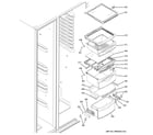 GE GSCS3KGYDFSS fresh food shelves diagram