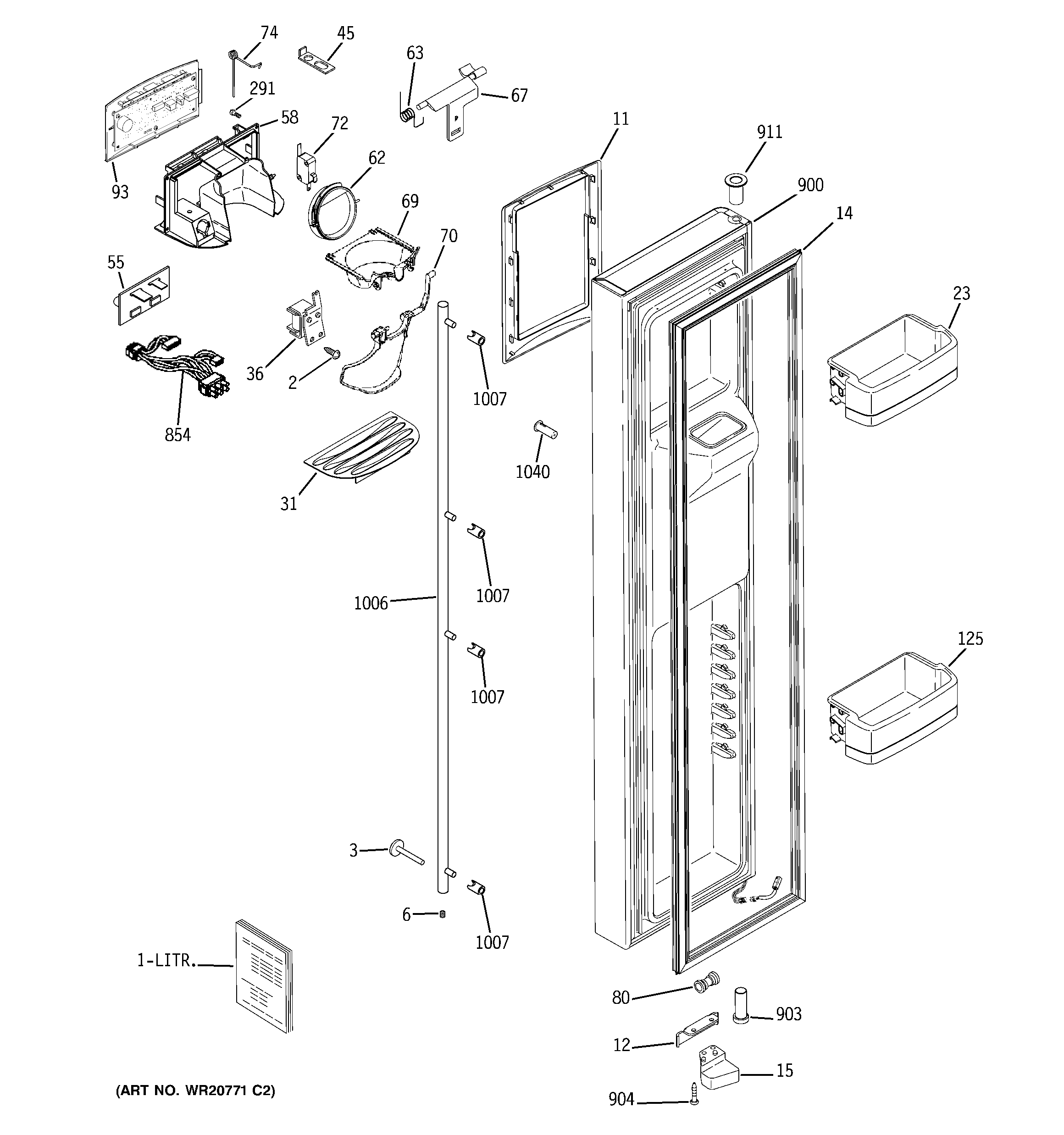 Freezer door