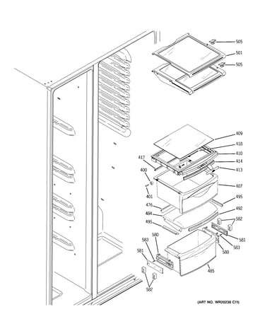 Fresh food shelves