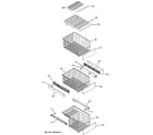 GE PCE23NGTMFWW freezer shelves diagram