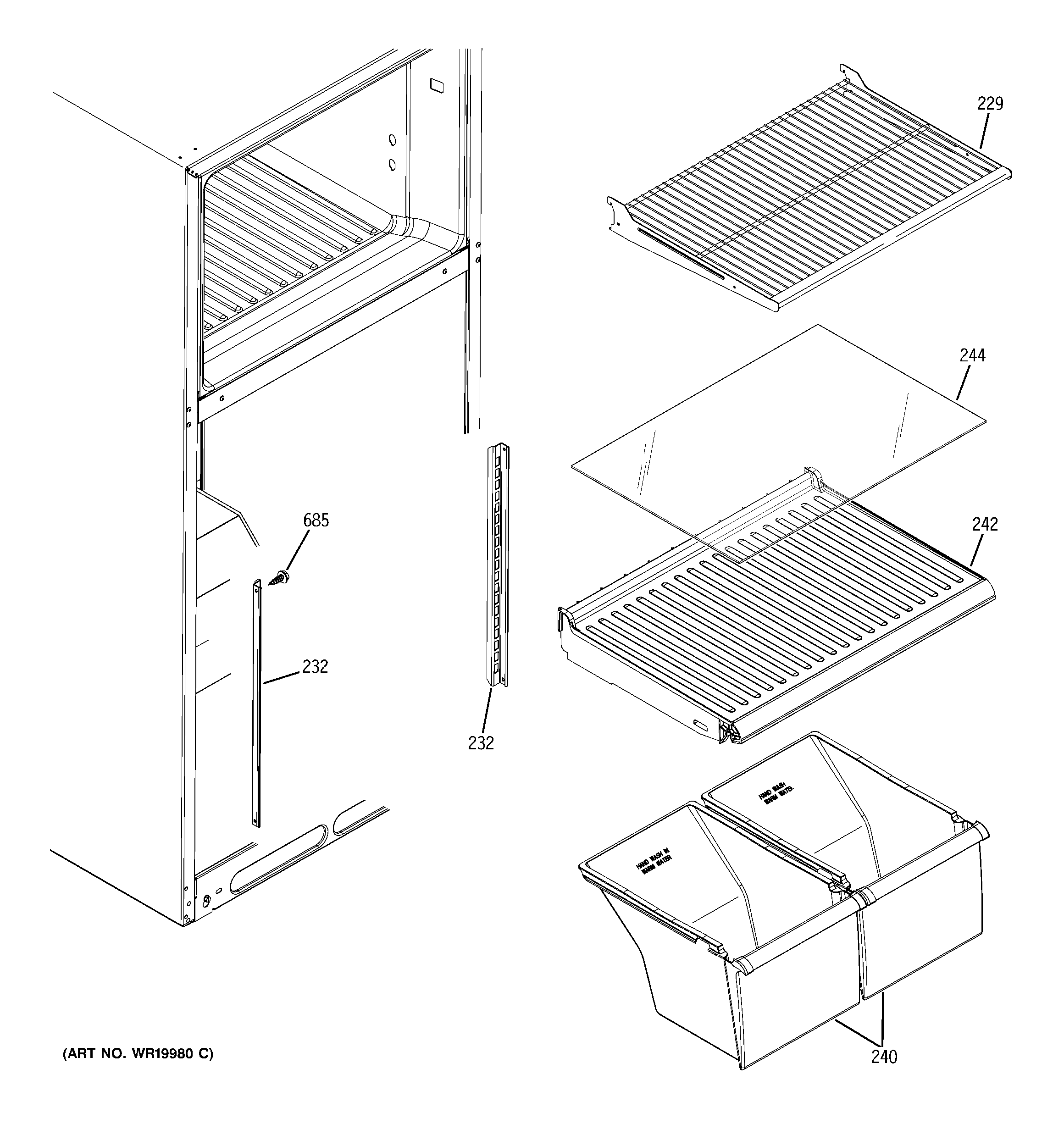 Fresh food shelves