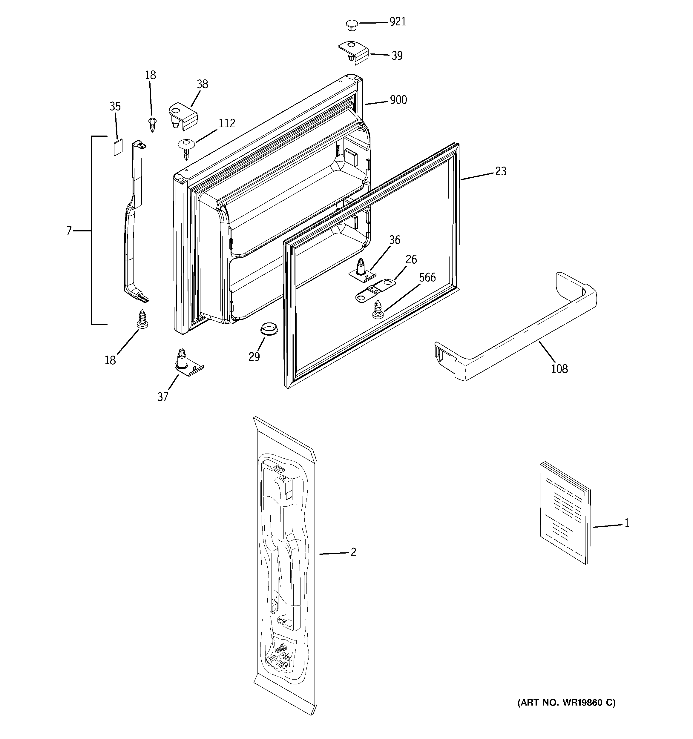 Freezer door