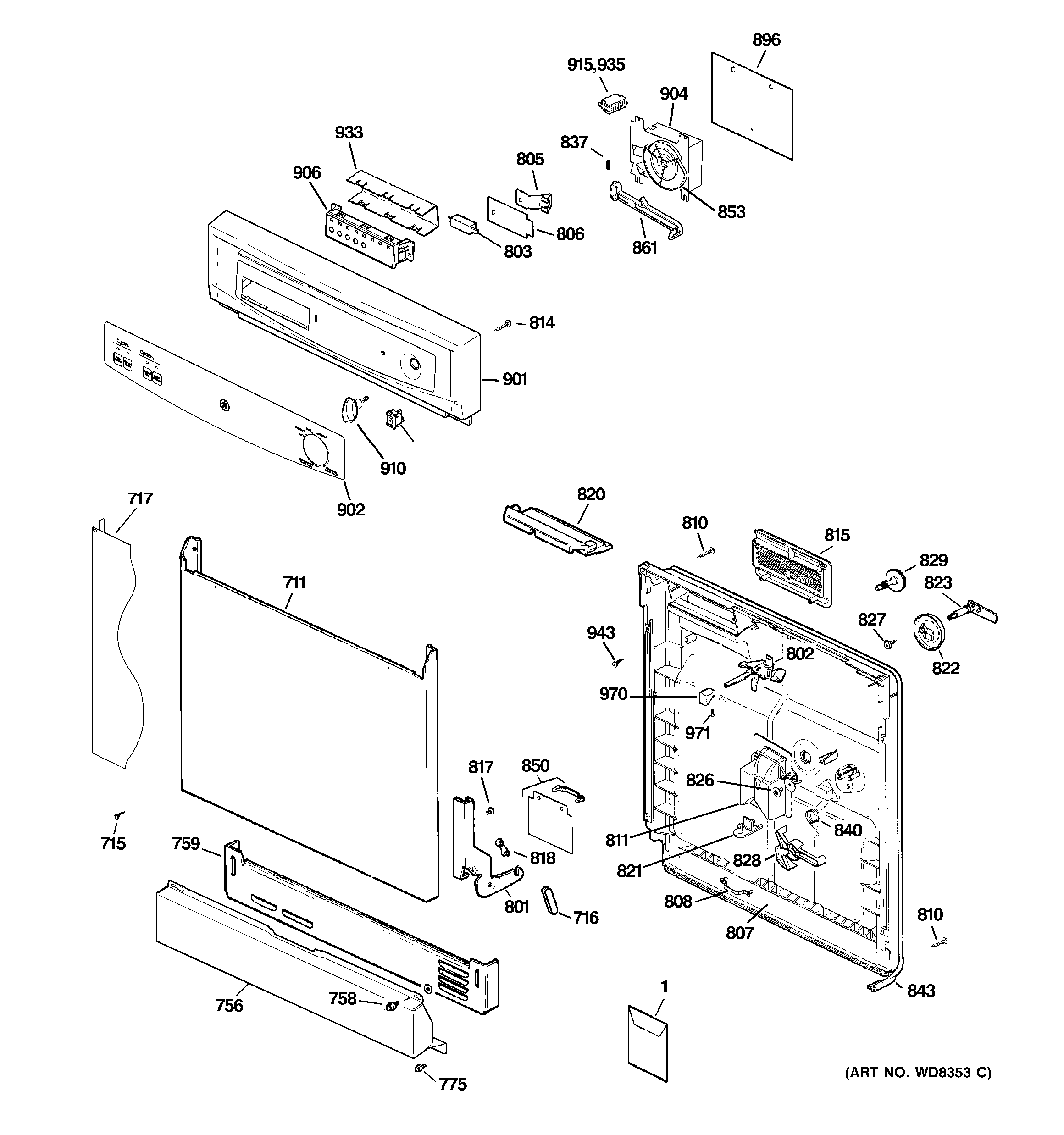 Escutcheon & door assembly