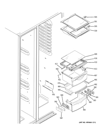 Fresh food shelves